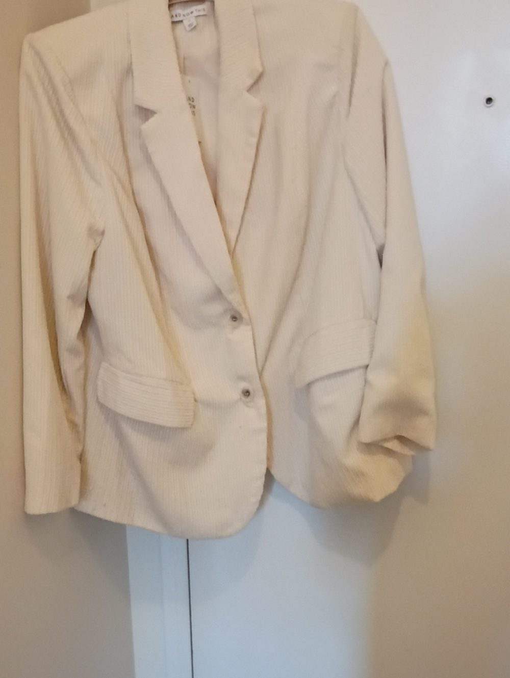 Womens Cream Single-Breasted Blazer Jacket - And Now This